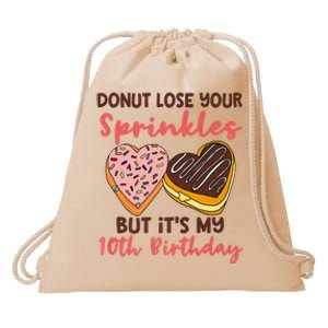 10th Birthday Donut Lose Your Sprinkles Funny Quote Drawstring Bag