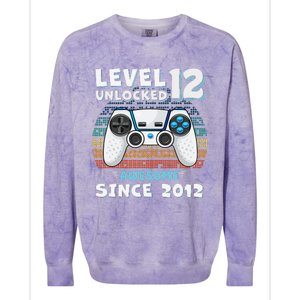 12th Birthday Decoration Boy 12yr 12 Year Old Birthday Colorblast Crewneck Sweatshirt