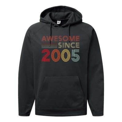 18 Birthday Decorations 2005 BDay 18th Birthday Performance Fleece Hoodie