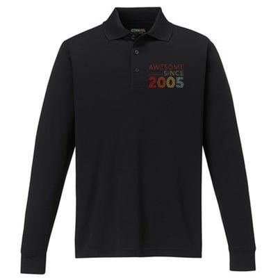 18 Birthday Decorations 2005 BDay 18th Birthday Performance Long Sleeve Polo