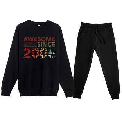 18 Birthday Decorations 2005 BDay 18th Birthday Premium Crewneck Sweatsuit Set