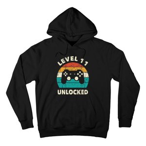 11th Birthday Decoration Gift Level 11 Unlocked Video Gamer Hoodie