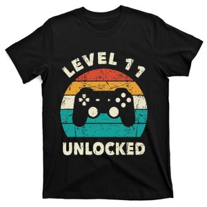 11th Birthday Decoration Gift Level 11 Unlocked Video Gamer T-Shirt