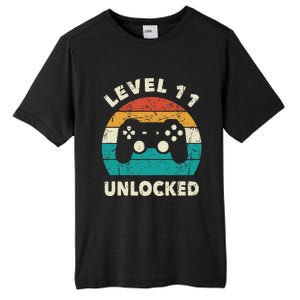 11th Birthday Decoration Gift Level 11 Unlocked Video Gamer Tall Fusion ChromaSoft Performance T-Shirt