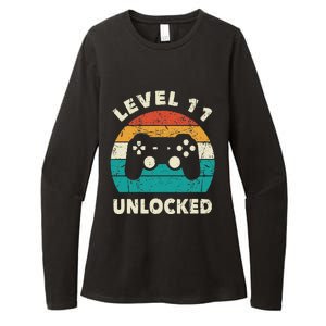 11th Birthday Decoration Gift Level 11 Unlocked Video Gamer Womens CVC Long Sleeve Shirt