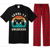 11th Birthday Decoration Gift Level 11 Unlocked Video Gamer Pajama Set