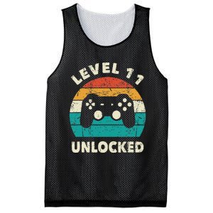 11th Birthday Decoration Gift Level 11 Unlocked Video Gamer Mesh Reversible Basketball Jersey Tank