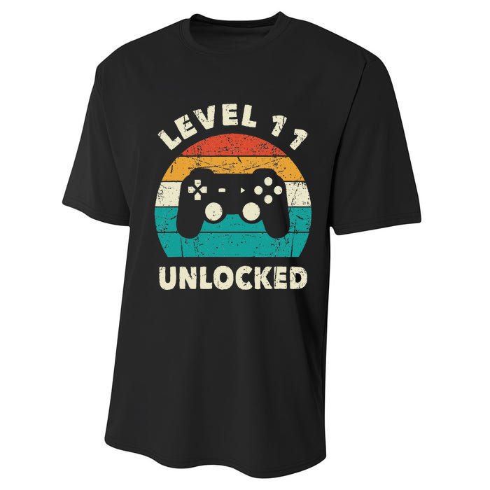 11th Birthday Decoration Gift Level 11 Unlocked Video Gamer Performance Sprint T-Shirt