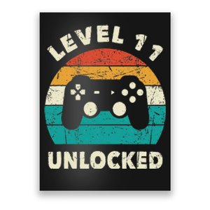 11th Birthday Decoration Gift Level 11 Unlocked Video Gamer Poster