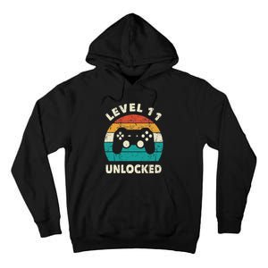 11th Birthday Decoration Gift Level 11 Unlocked Video Gamer Tall Hoodie