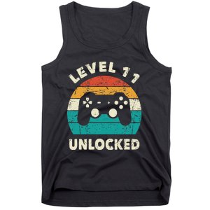 11th Birthday Decoration Gift Level 11 Unlocked Video Gamer Tank Top