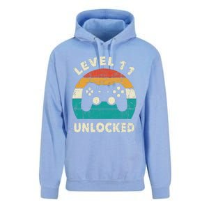 11th Birthday Decoration Gift Level 11 Unlocked Video Gamer Unisex Surf Hoodie