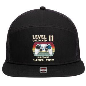 11th Birthday Decoration Boy 11yr 11 Year Old Birthday 7 Panel Mesh Trucker Snapback Hat