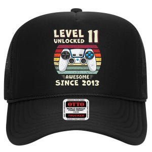 11th Birthday Decoration Boy 11yr 11 Year Old Birthday High Crown Mesh Back Trucker Hat