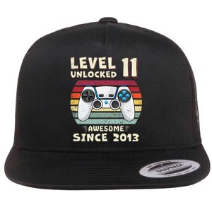 11th Birthday Decoration Boy 11yr 11 Year Old Birthday Flat Bill Trucker Hat