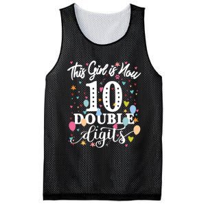 10th Birthday Funny Gift This Girl Is Now 10 Double Digits Gift Mesh Reversible Basketball Jersey Tank