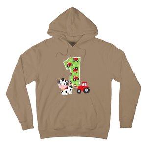 1st Birthday Farm Animals Number 1 Year Old Party Hoodie