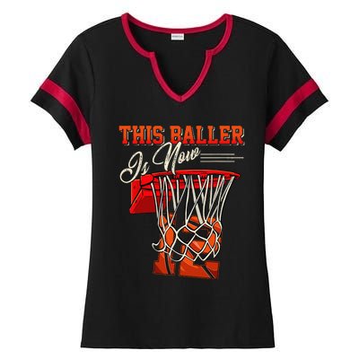 12th Birthday For Basketball 12 Years Old Gift Ladies Halftime Notch Neck Tee