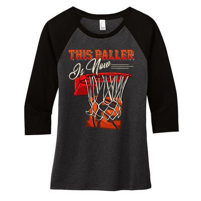 12th Birthday For Basketball 12 Years Old Gift Women's Tri-Blend 3/4-Sleeve Raglan Shirt