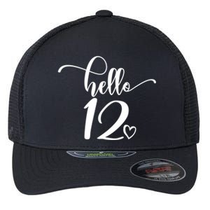 12th Birthday For Hello 12 Cute 12 Years Old Flexfit Unipanel Trucker Cap