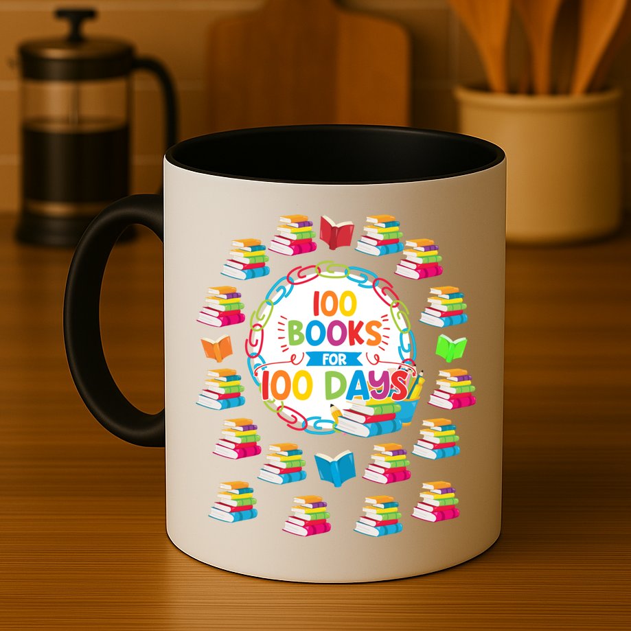 100 Books For 100 Days 100th Day Of School Gift Teacher Meaningful Gift Mug