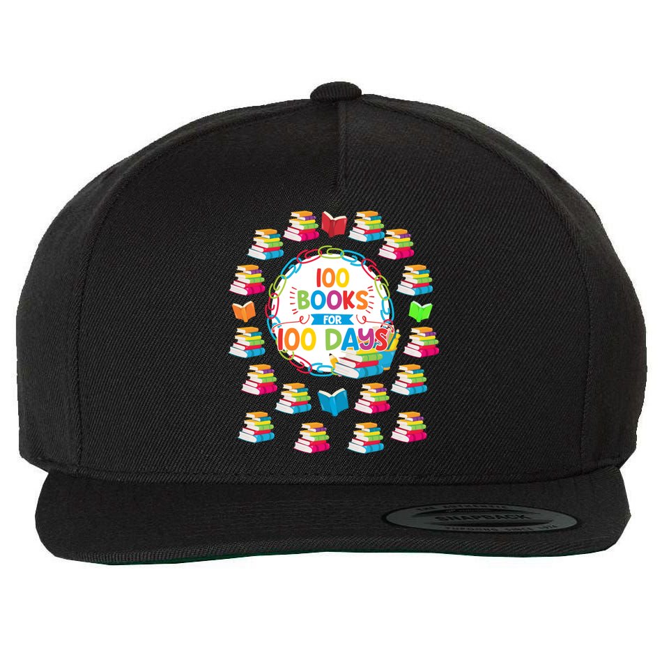 100 Books For 100 Days 100th Day Of School Gift Teacher Meaningful Gift Wool Snapback Cap