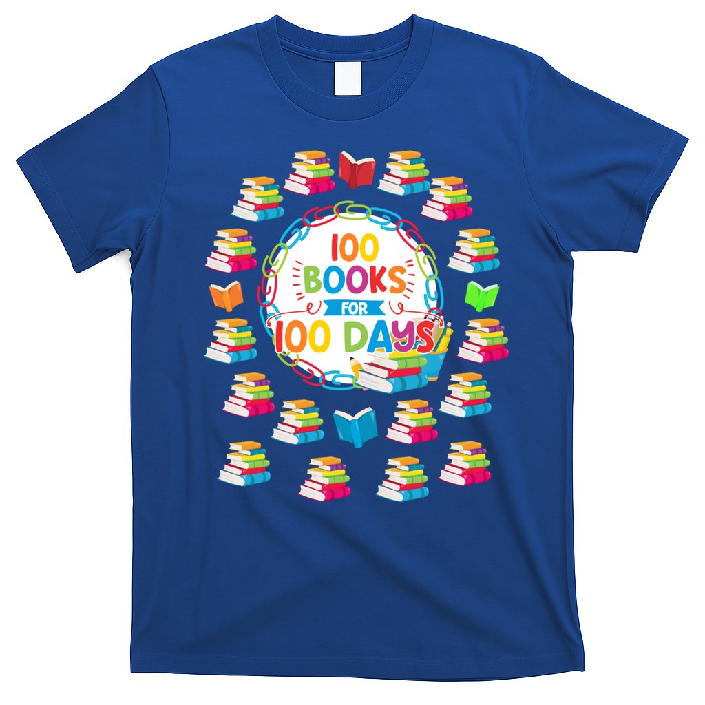 100 Books For 100 Days 100th Day Of School Gift Teacher Meaningful Gift T-Shirt