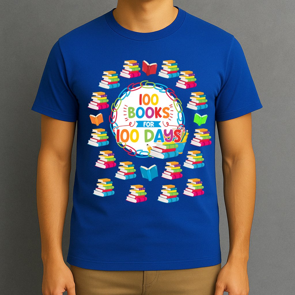 100 Books For 100 Days 100th Day Of School Gift Teacher Meaningful Gift T-Shirt
