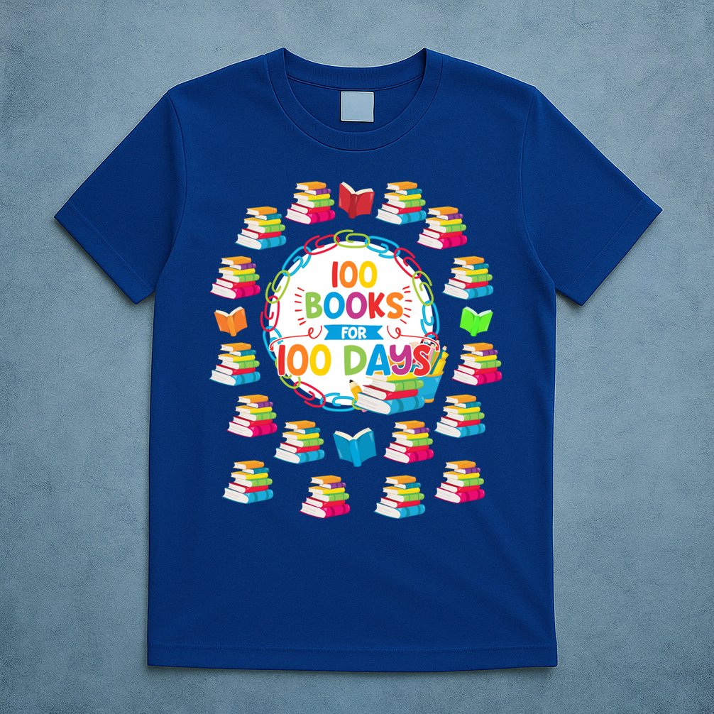 100 Books For 100 Days 100th Day Of School Gift Teacher Meaningful Gift T-Shirt