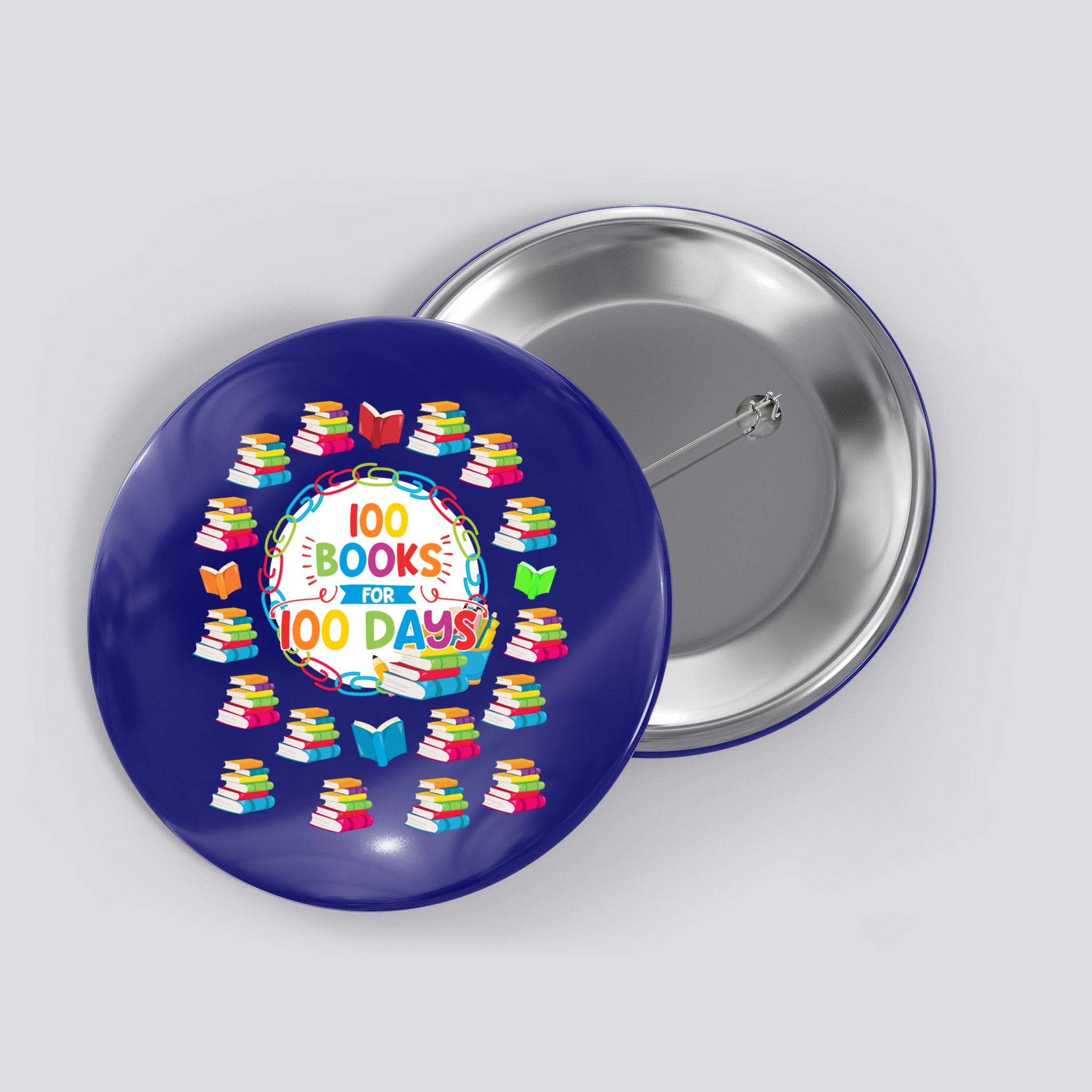 100 Books For 100 Days 100th Day Of School Gift Teacher Meaningful Gift Button