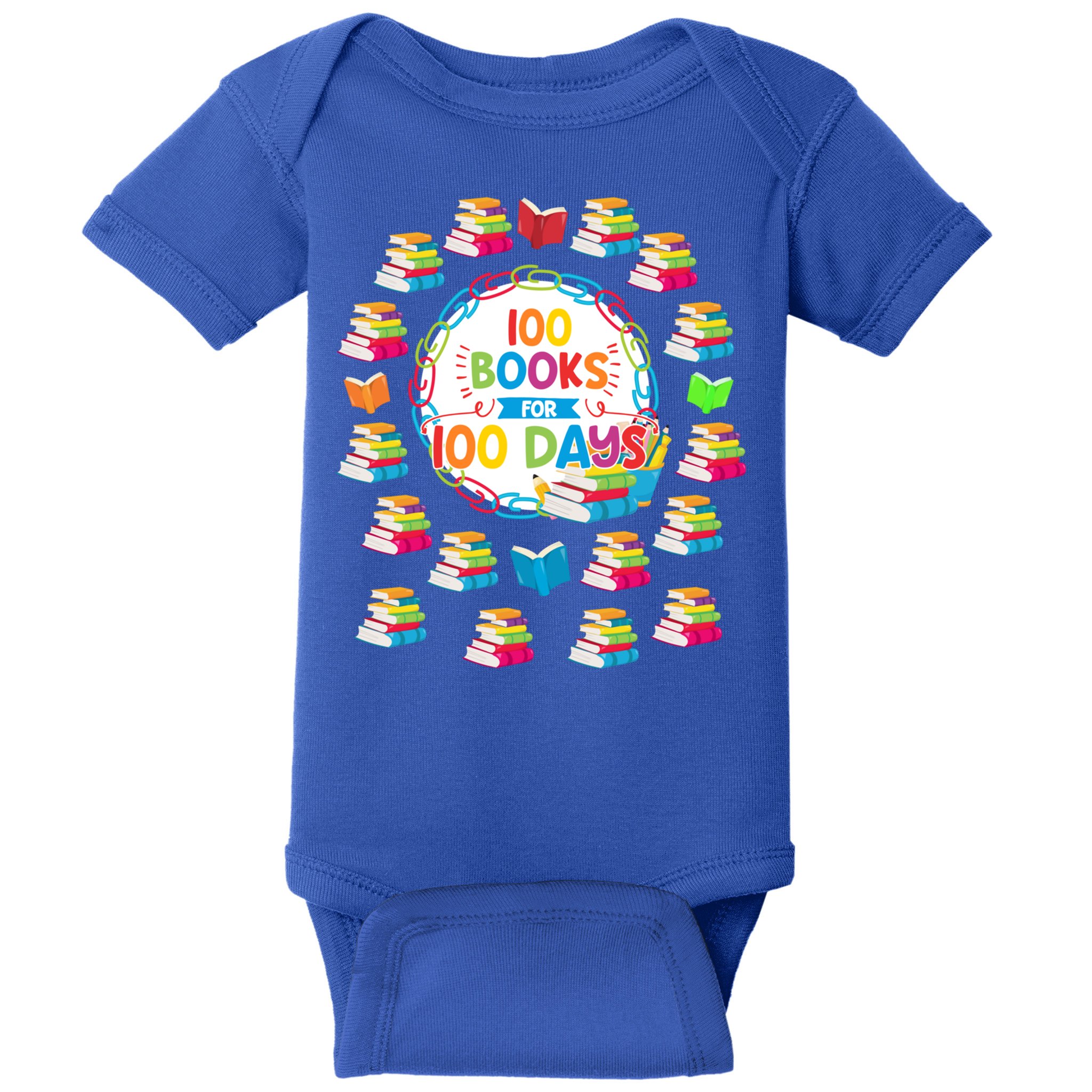 100 Books For 100 Days 100th Day Of School Gift Teacher Meaningful Gift Baby Bodysuit