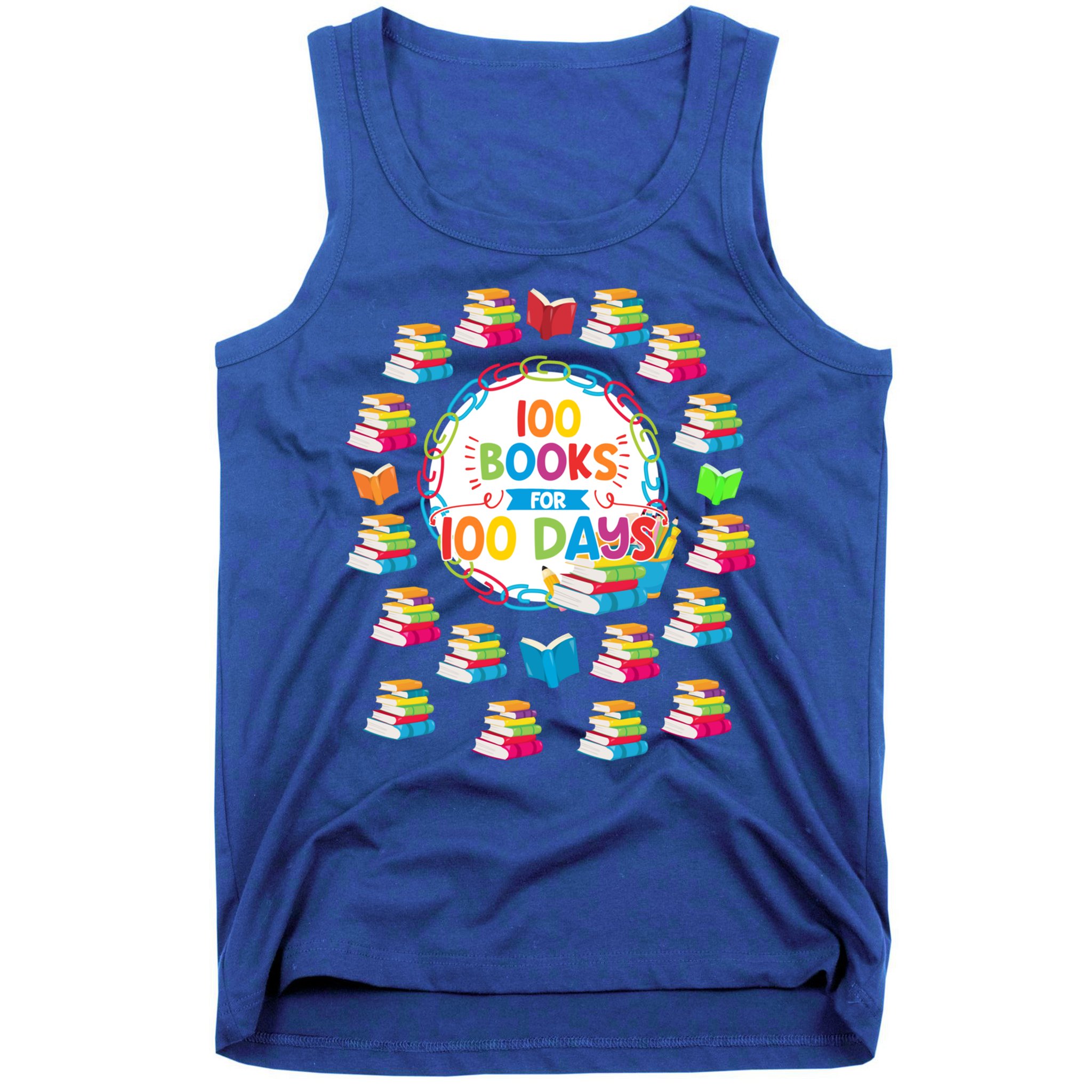 100 Books For 100 Days 100th Day Of School Gift Teacher Meaningful Gift Tank Top
