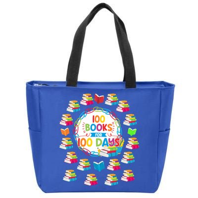 100 Books For 100 Days 100th Day Of School Gift Teacher Meaningful Gift Zip Tote Bag