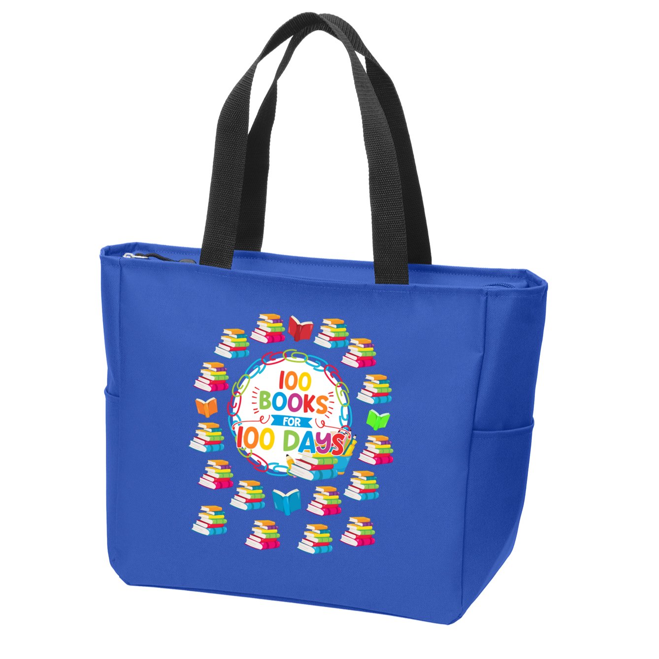 100 Books For 100 Days 100th Day Of School Gift Teacher Meaningful Gift Zip Tote Bag