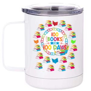 100 Books For 100 Days 100th Day Of School Gift Teacher Meaningful Gift 12 oz Stainless Steel Tumbler Cup