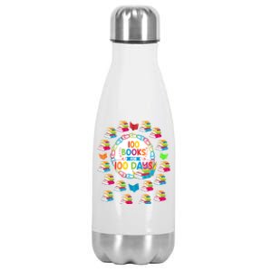 100 Books For 100 Days 100th Day Of School Gift Teacher Meaningful Gift Stainless Steel Insulated Water Bottle