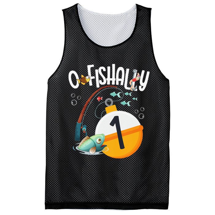 1st Birthday Fishing Theme For And OFishally 1 Mesh Reversible Basketball Jersey Tank