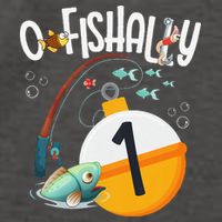 1st Birthday Fishing Theme For And OFishally 1 Vector Backpack