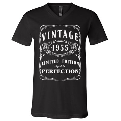 1955 Birthday Funny Vintage Bday V-Neck T-Shirt