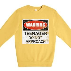 13th Birthday Fun Warning Official Teenager Do Not Approach Premium Crewneck Sweatshirt