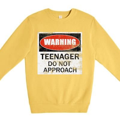 13th Birthday Fun Warning Official Teenager Do Not Approach Premium Crewneck Sweatshirt