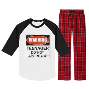 13th Birthday Fun Warning Official Teenager Do Not Approach Raglan Sleeve Pajama Set