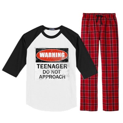 13th Birthday Fun Warning Official Teenager Do Not Approach Raglan Sleeve Pajama Set