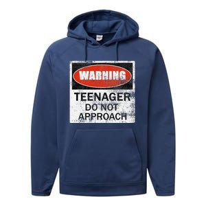 13th Birthday Fun Warning Official Teenager Do Not Approach Performance Fleece Hoodie