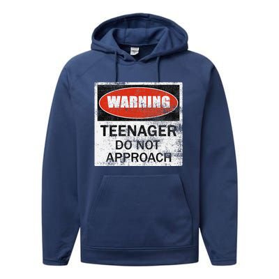 13th Birthday Fun Warning Official Teenager Do Not Approach Performance Fleece Hoodie