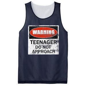 13th Birthday Fun Warning Official Teenager Do Not Approach Mesh Reversible Basketball Jersey Tank