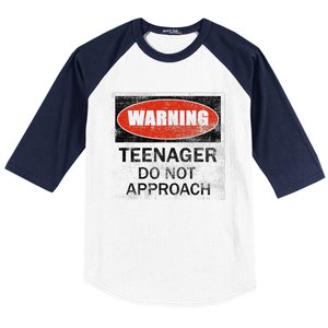 13th Birthday Fun Warning Official Teenager Do Not Approach Baseball Sleeve Shirt