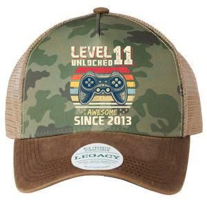 11th Birthday Gamer 11 Year Old Funny Bday Boy Eleven Son Legacy Tie Dye Trucker Hat