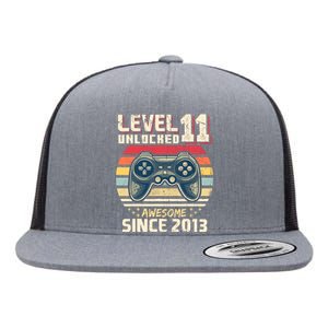 11th Birthday Gamer 11 Year Old Funny Bday Boy Eleven Son Flat Bill Trucker Hat