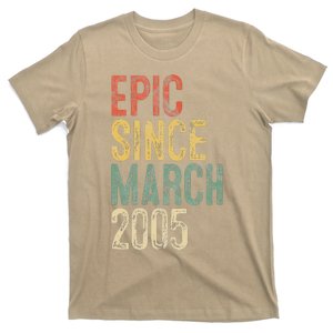 17th Birthday Gifts Epic Since March 2005 17 Year Old T-Shirt